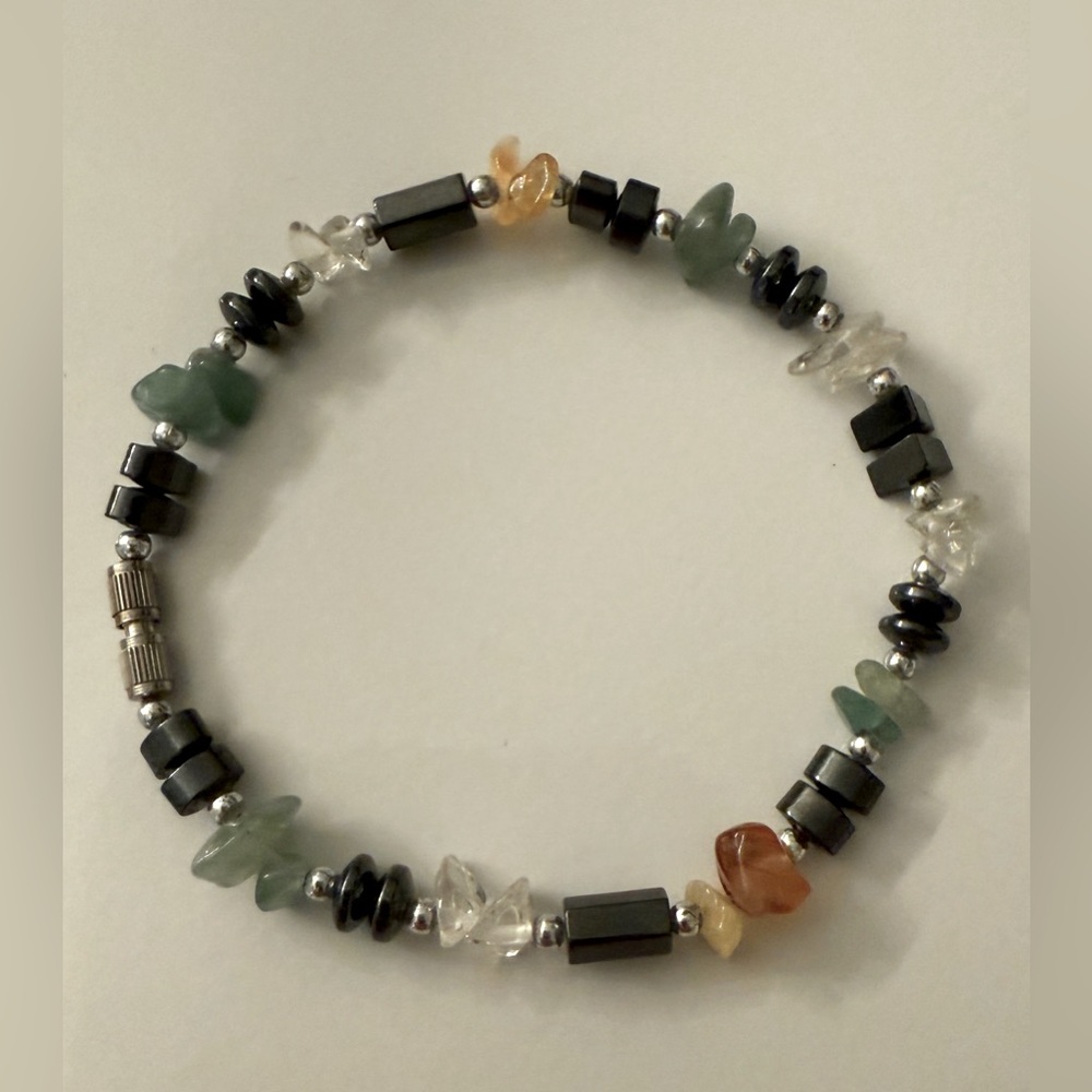 Gemstone Chip Handcrafted Natural Stone 7” Bracelet - Picture 1 of 4